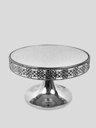 Picture of F1164 SL- 12" Metal Silver Cake Stand with Mirrored Top