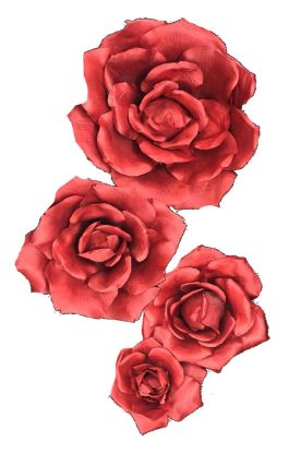 Picture of FL0504 - Silk Rose 4Pc Set - 8", 12", 15" & 20"  to Create Flower Walls