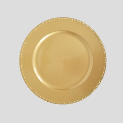 Picture of 18165L GD - 13" Gold Round Acrylic Beaded Charger Plates