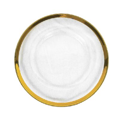 Picture of GP5429 GD - 13" Round Gold Rimmed Glass Charger Plates