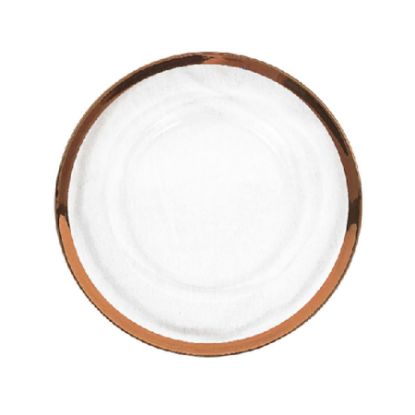 Picture of GP5429 RGD - 13" Round Rose Gold Rimmed Glass Charger Plates