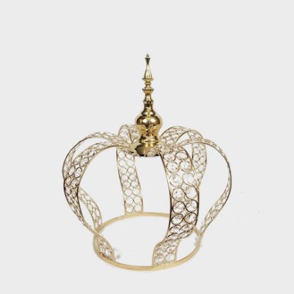 Picture of 7006 GD - Gold Premium Real Crystal Beaded Crown Small