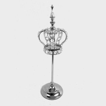 Picture of CH5467 SL - 17.5" Silver Crystal Bead Crown with Stand Centerpiece