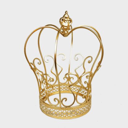 Picture of WIRE9-L GD - 13" Large Wire Crown Decoration Topper