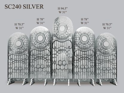 Picture of SC240 Silver - Backdrop Room Divider Panels - 5 connected pieces Set - Silver - Stores Flat