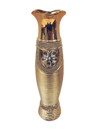 Picture of 682-59 U - Gold Vase Elegant Ceramic with Crystal Detail 23"