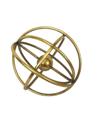 Picture of HK1613171 -  Gold Round Geometric Metal Wired Decor 9.5"