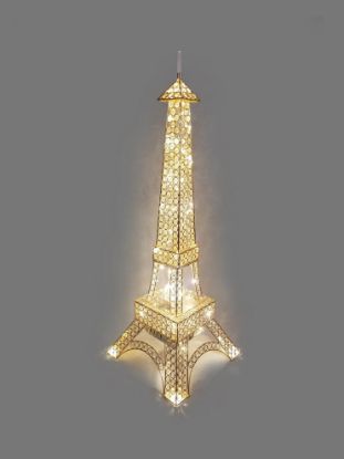 Picture of WFT-2099-GD - Gold Crystal Beaded Eiffel Tower Centerpiece, Floor Decor 38"