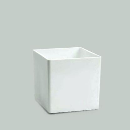 Picture of ASQ4 WT - 4" WhiteSquare Acrylic Decorative Vase