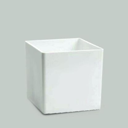 Picture of ASQ5 WT - 5" WhiteSquare Acrylic Decorative Vase