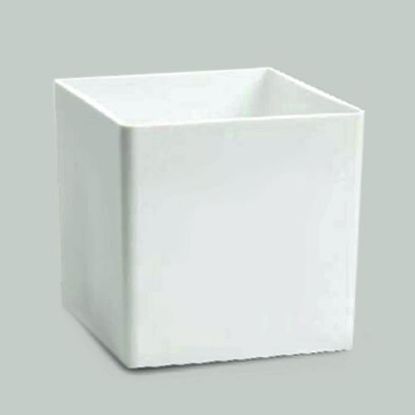 Picture of ASQ6 WT - 6" White Square Acrylic Decorative Vase