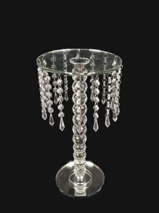 Picture of CH6475 - 16" Tall Rounded Crystal Stand with Hanging Crystal