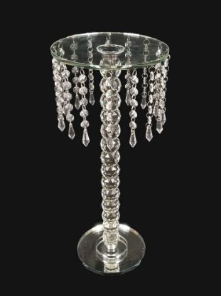 Picture of CH4466 - 20" Tall Rounded Crystal Stand with Hanging Crystal