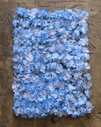 Picture of FL4060-2 -Blue Silk Hydrangea Flower Wall Mat Panel 24"