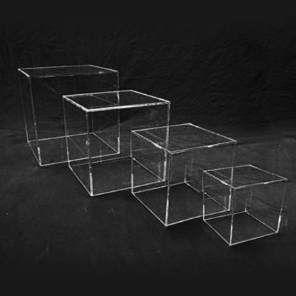 Picture of Clear Set of 4 Acrylic Cube Cake Stand Base