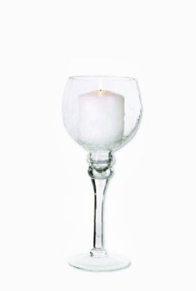 Picture of CH451 - 12" Clear Long Stem Globe Glass Vase Candle Holder