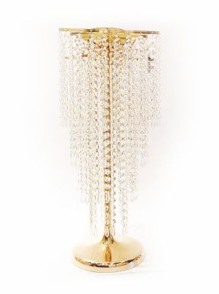 Picture of F816 -  25"Gold Crystal Chain Flower Diamond Pendant Chandelier Stand