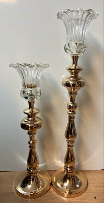 Picture of 9635L 31" Metal Candle holder with Glass Top