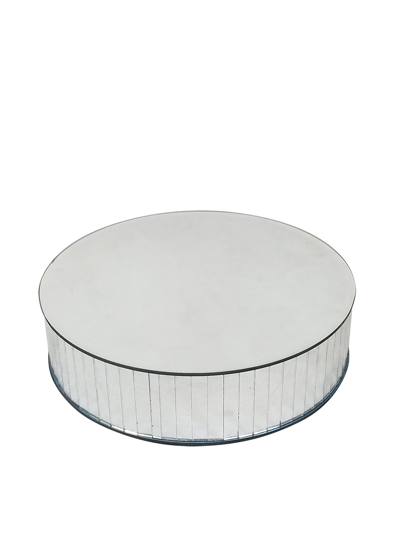 MRD-3456 - Round Mirror Box Cake Stand H 3" x W 12"