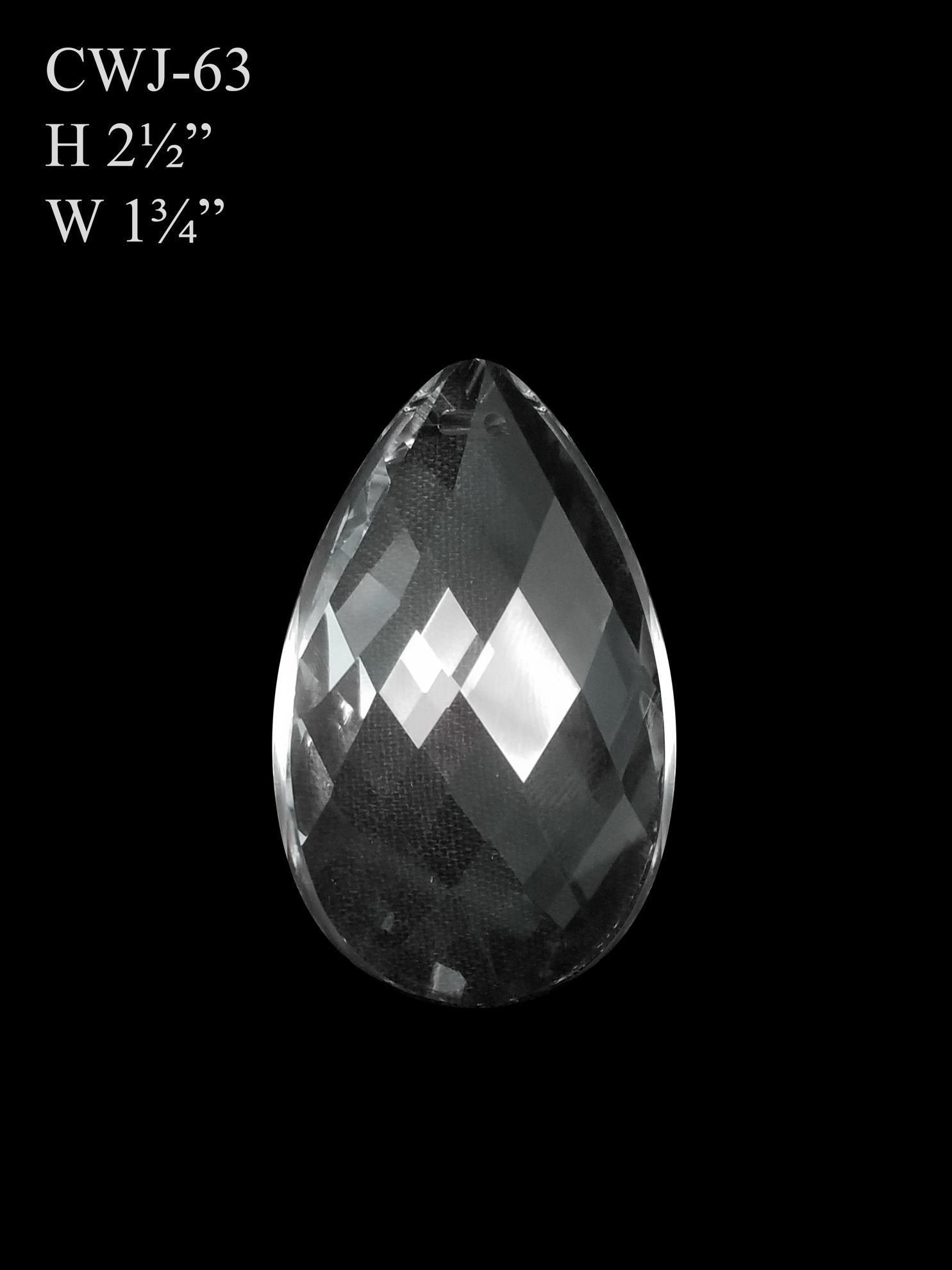 CWJ-63 - Flat Teardrop (M) Glass Pendant Suncatcher