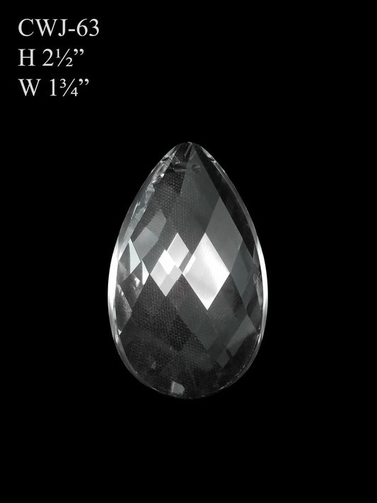 CWJ-63 - Flat Teardrop (M) Glass Pendant Suncatcher