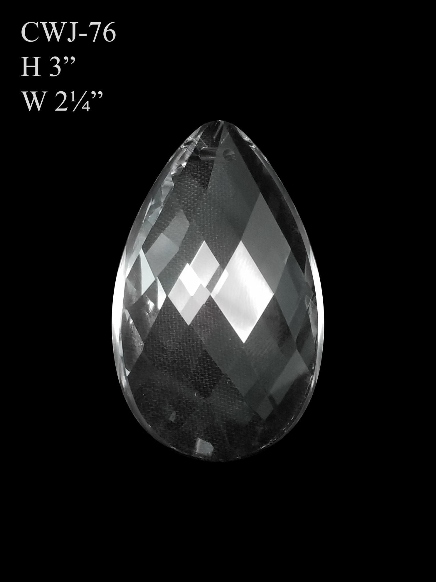 CWJ-76 - Flat Teardrop (L) Glass Pendant Suncatcher