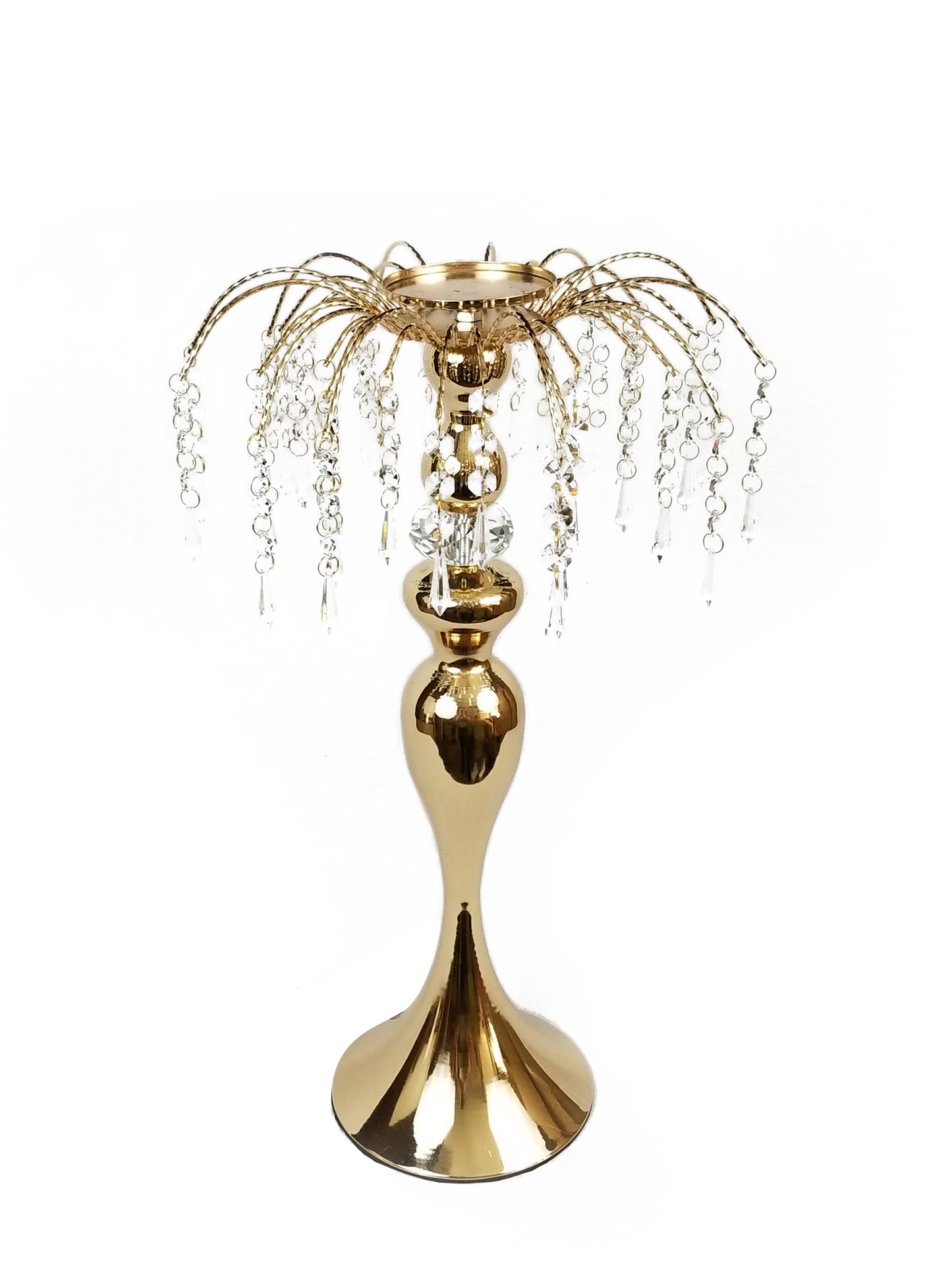 HX654-2 - Crystal Pendant Mermaid Flower Stand  21.5"