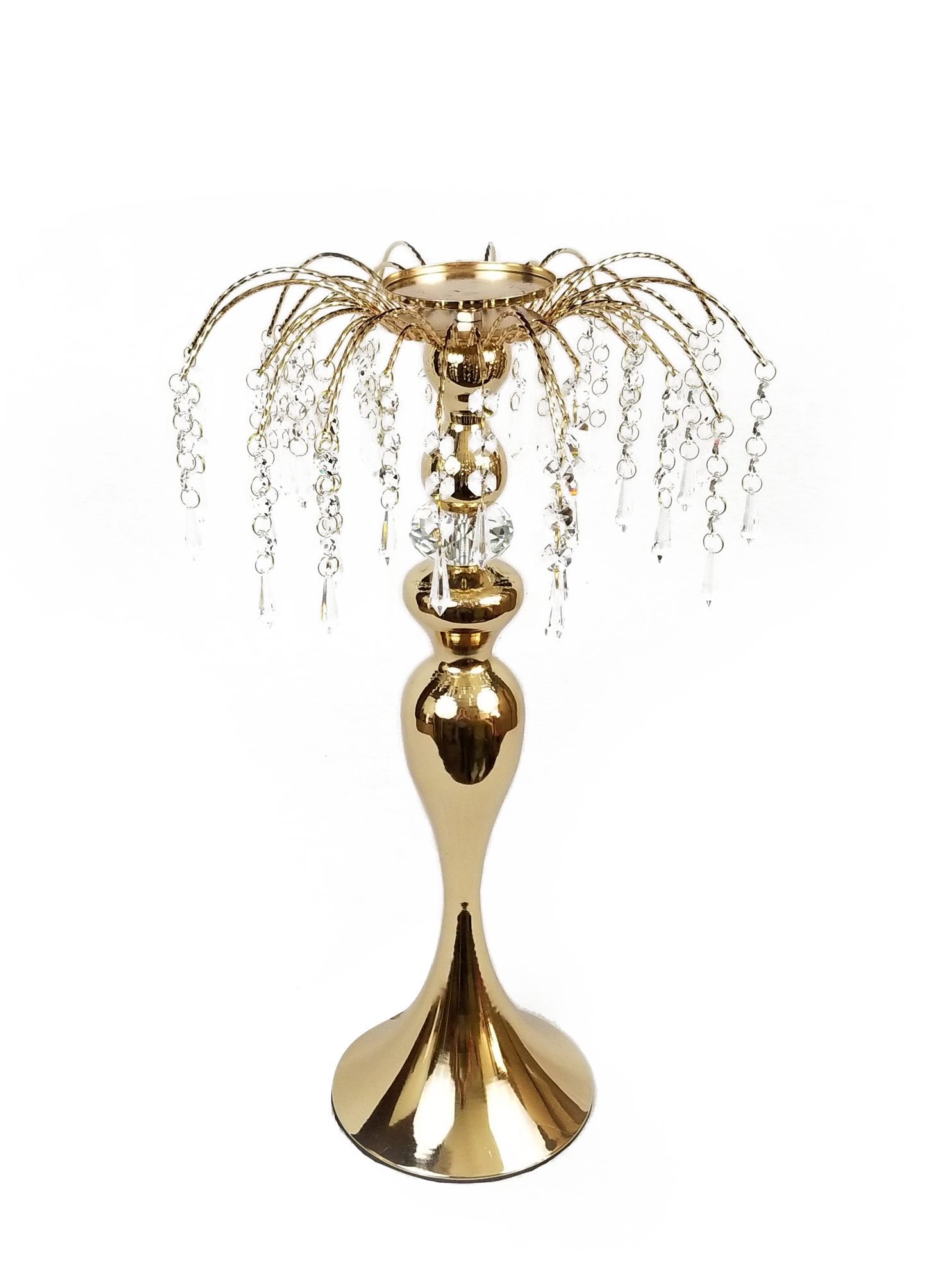 HX654-2 - Crystal Pendant Mermaid Flower Stand  21.5"