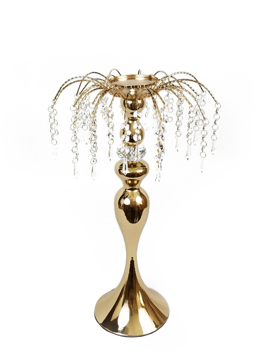HX654-2 - Crystal Pendant Mermaid Flower Stand  21.5"