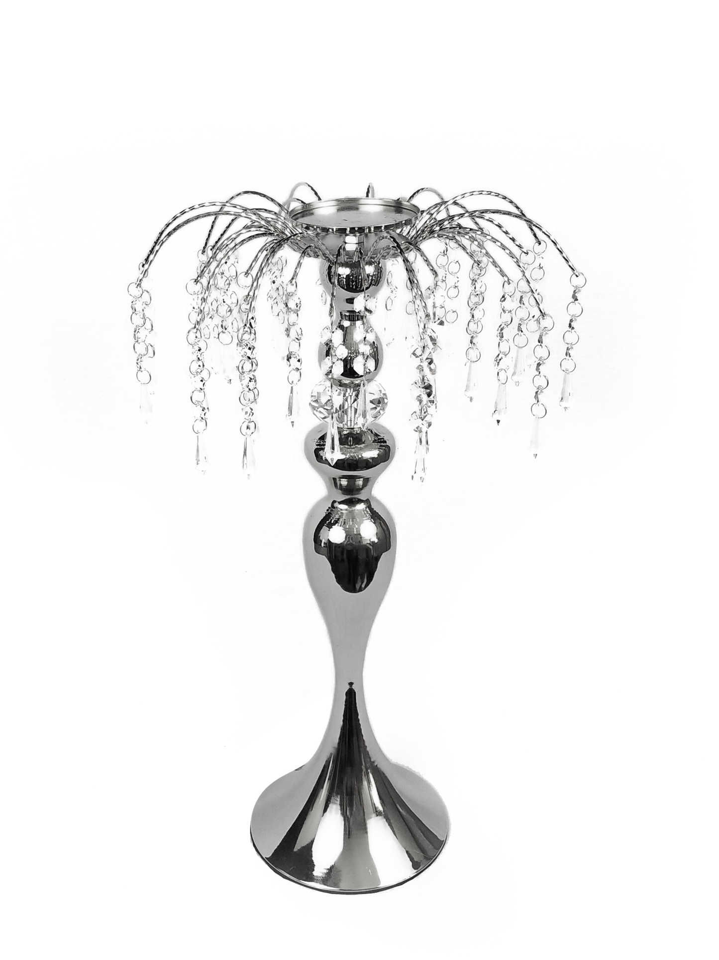 HX654-2 - Crystal Pendant Mermaid Flower Stand  21.5"