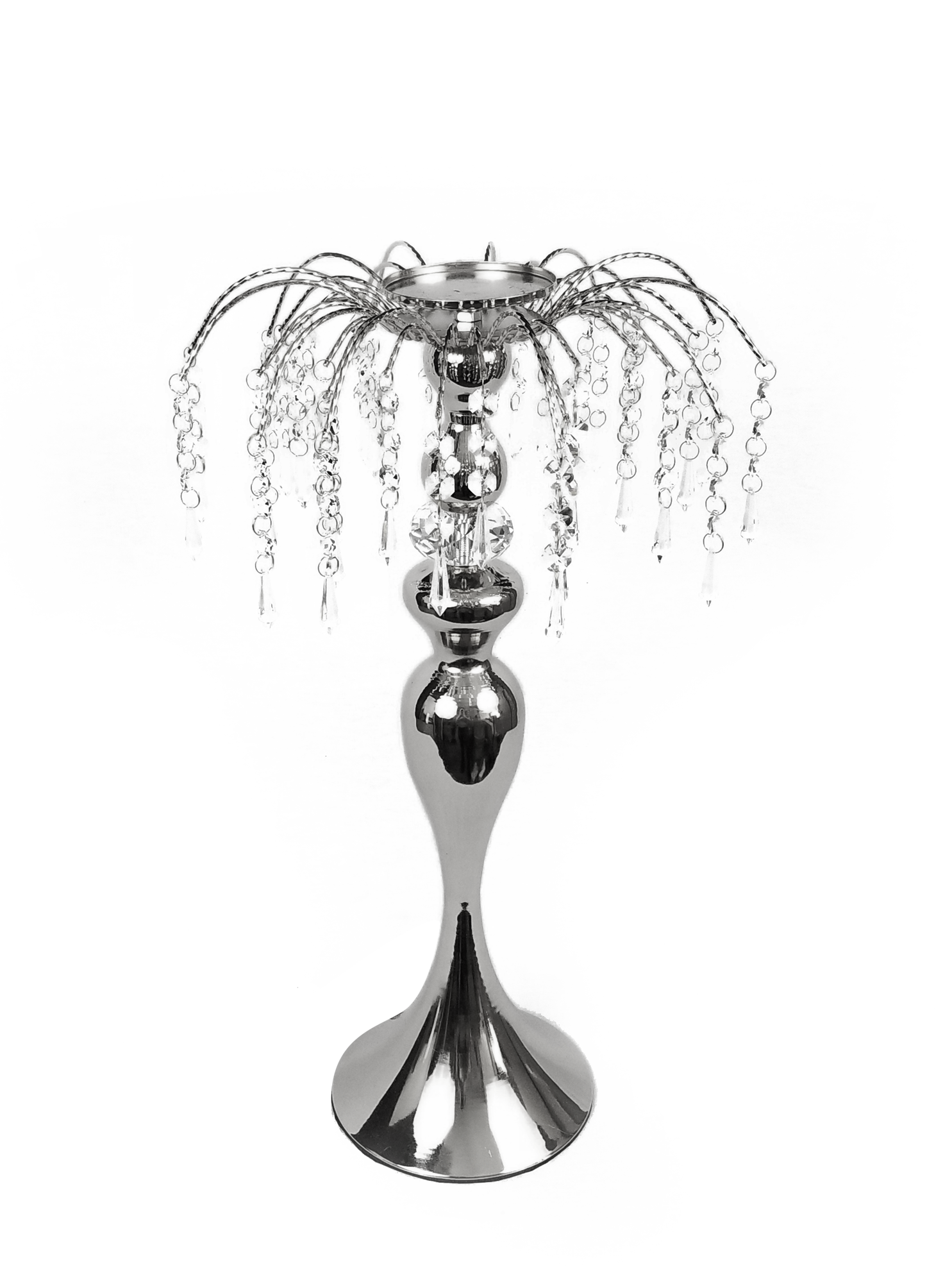 HX654-2 - Crystal Pendant Mermaid Flower Stand  21.5"