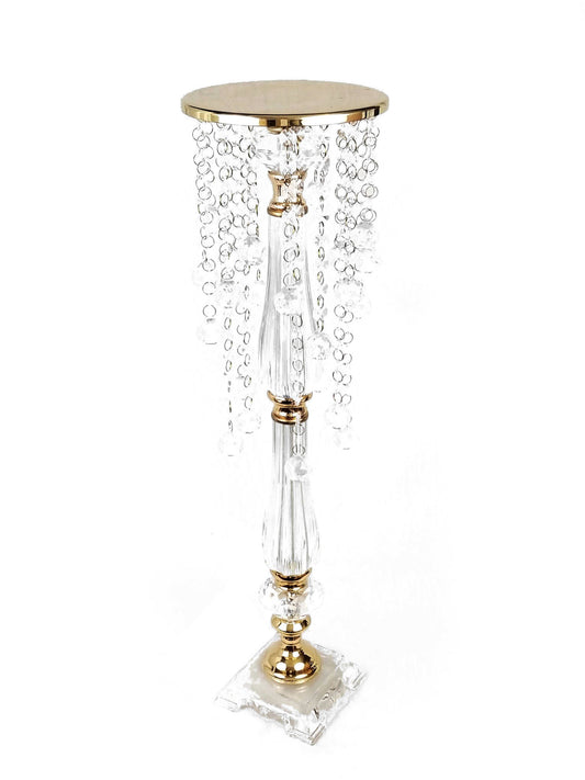 LYH-70 -  Acrylic and Metal Flower Stand with Crystal Chain Chandelier 28"