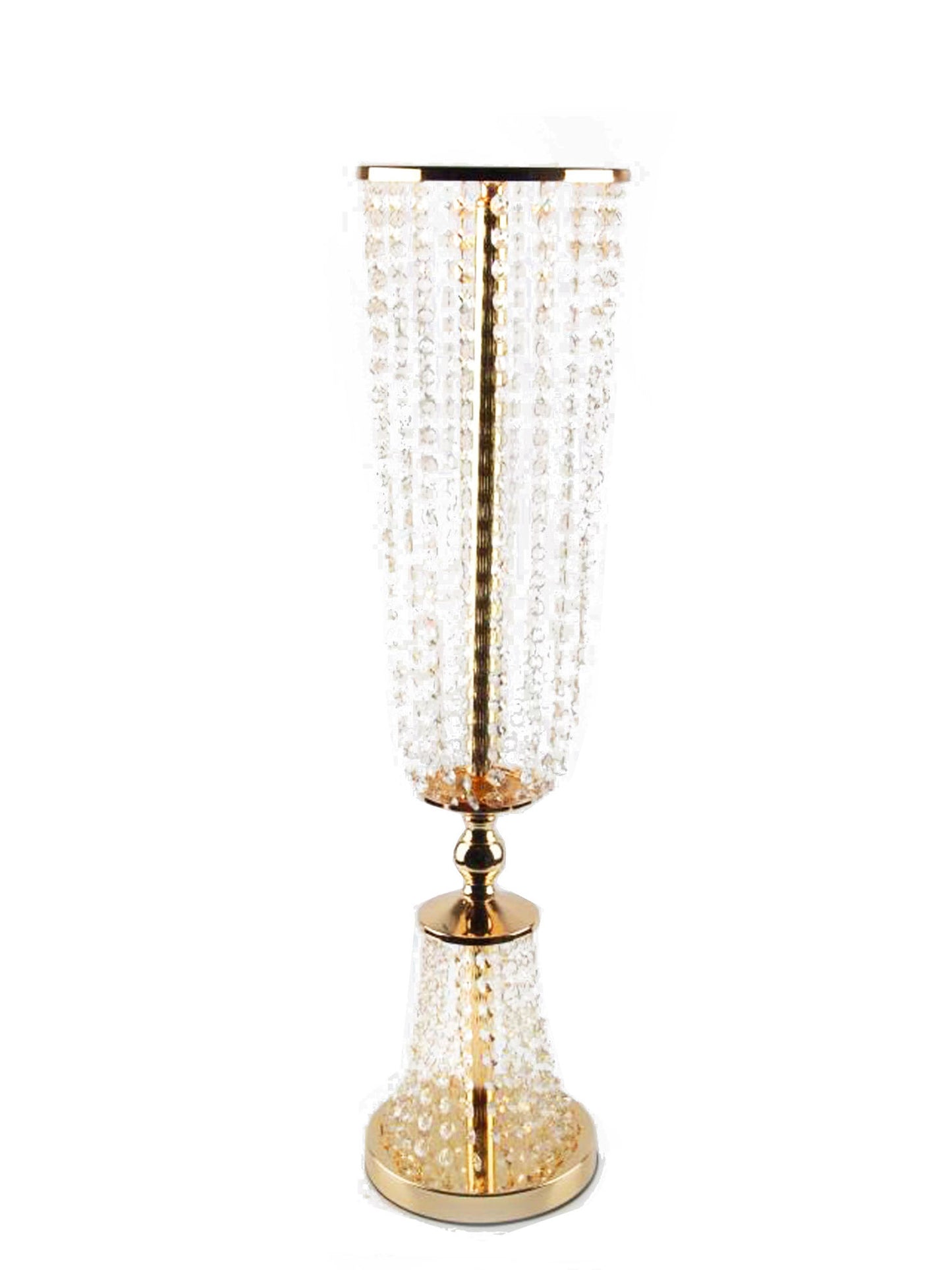 HX6075 - Tall Gold Crystal Garland Chandelier Stand 28"