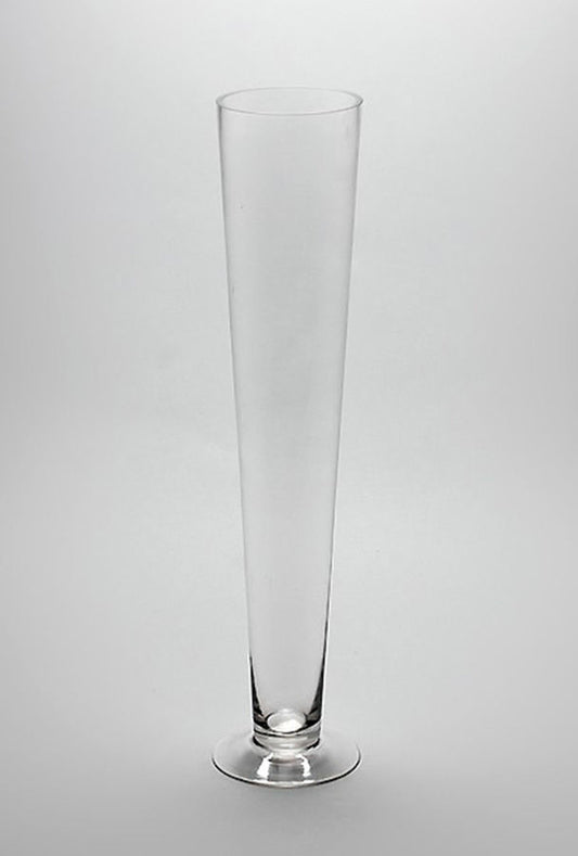 TP0524 - Clear Heavy Duty Trumpet Glass Vase 24"