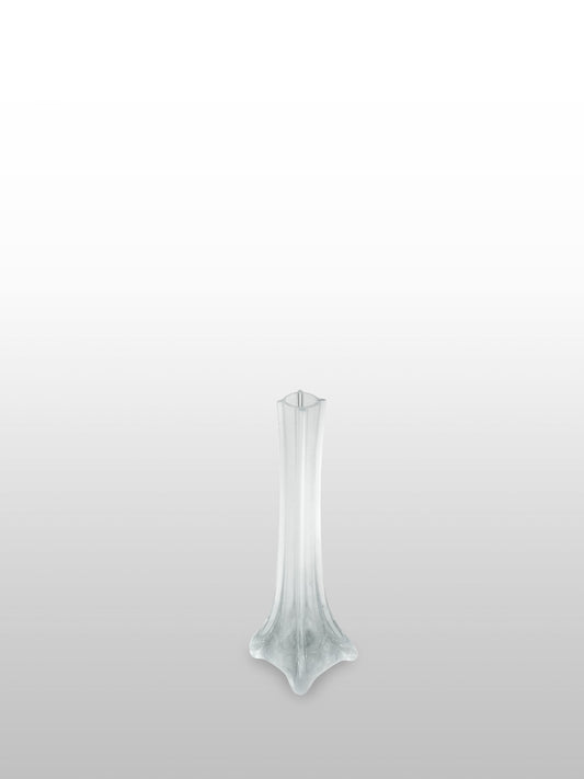 Clear Eiffel Tower Glass Flower Vase 8"