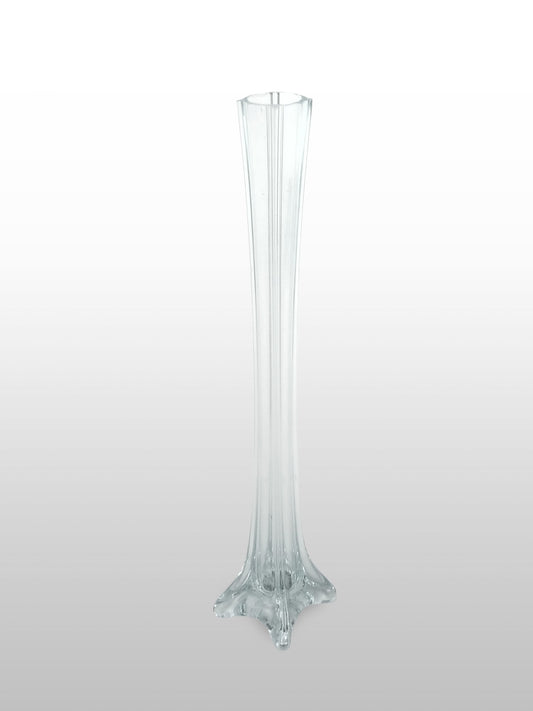 Clear Eiffel Tower Glass Flower Vase 20"
