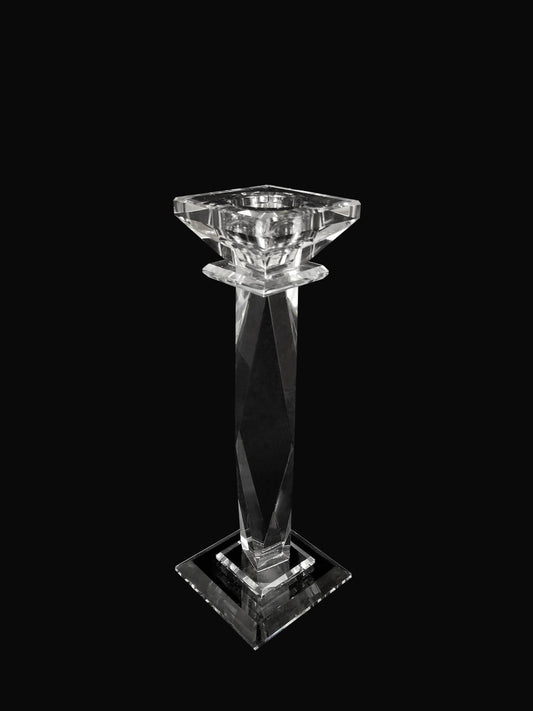 CCH8142-S - Premium Glass Crystal Pillar Candle Holder 10.5"