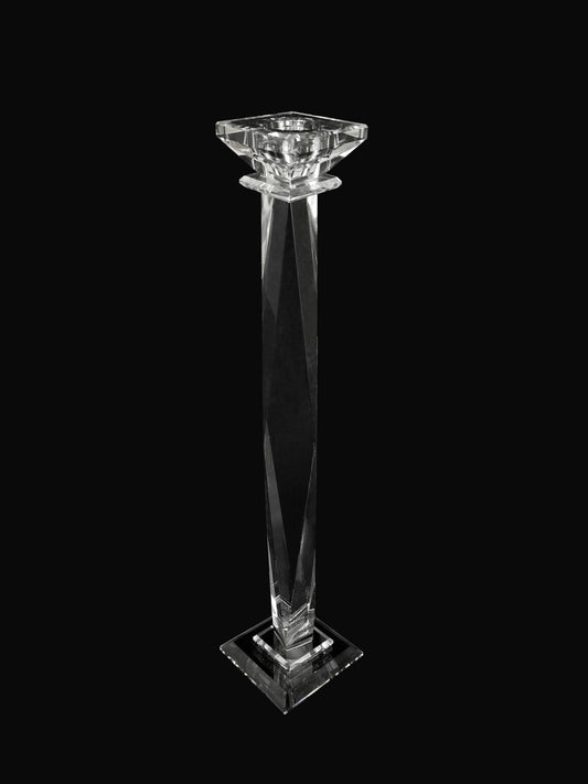 CCH8157-L - Premium Glass Crystal Pillar Candle Holder 18"