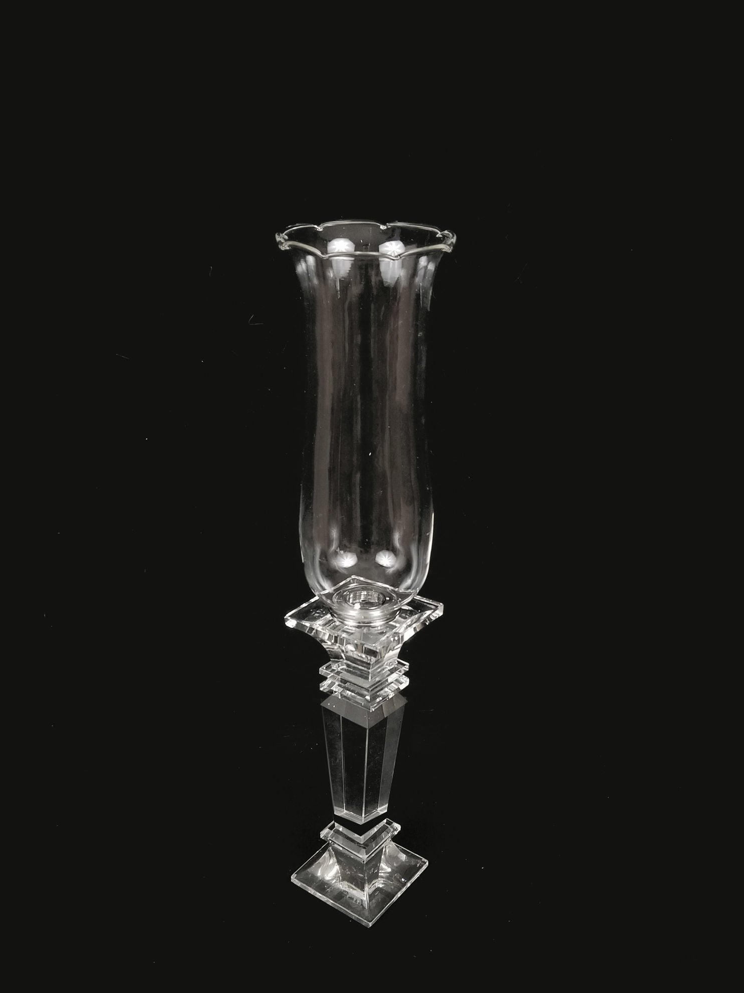 CCH0236-S - Hurricane Taper Crystal Glass Candle Holder 16"