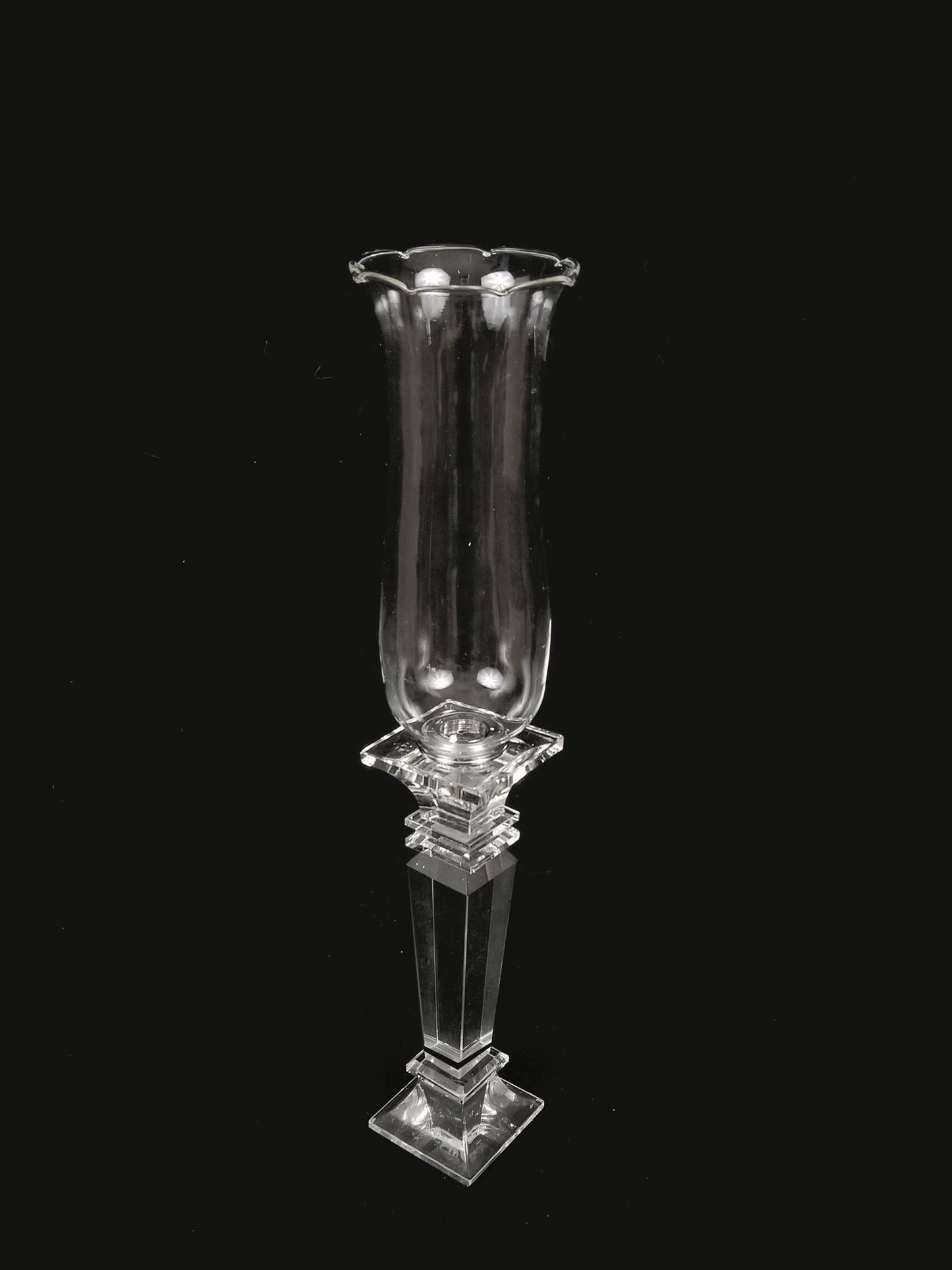 CCH0236-M - Hurricane Taper Crystal Glass Candle Holder 18"