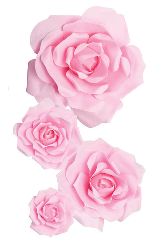 FL0742 - Foam Rose 4Pc Set - 8", 12", 15" & 20"  to Create Flower Walls