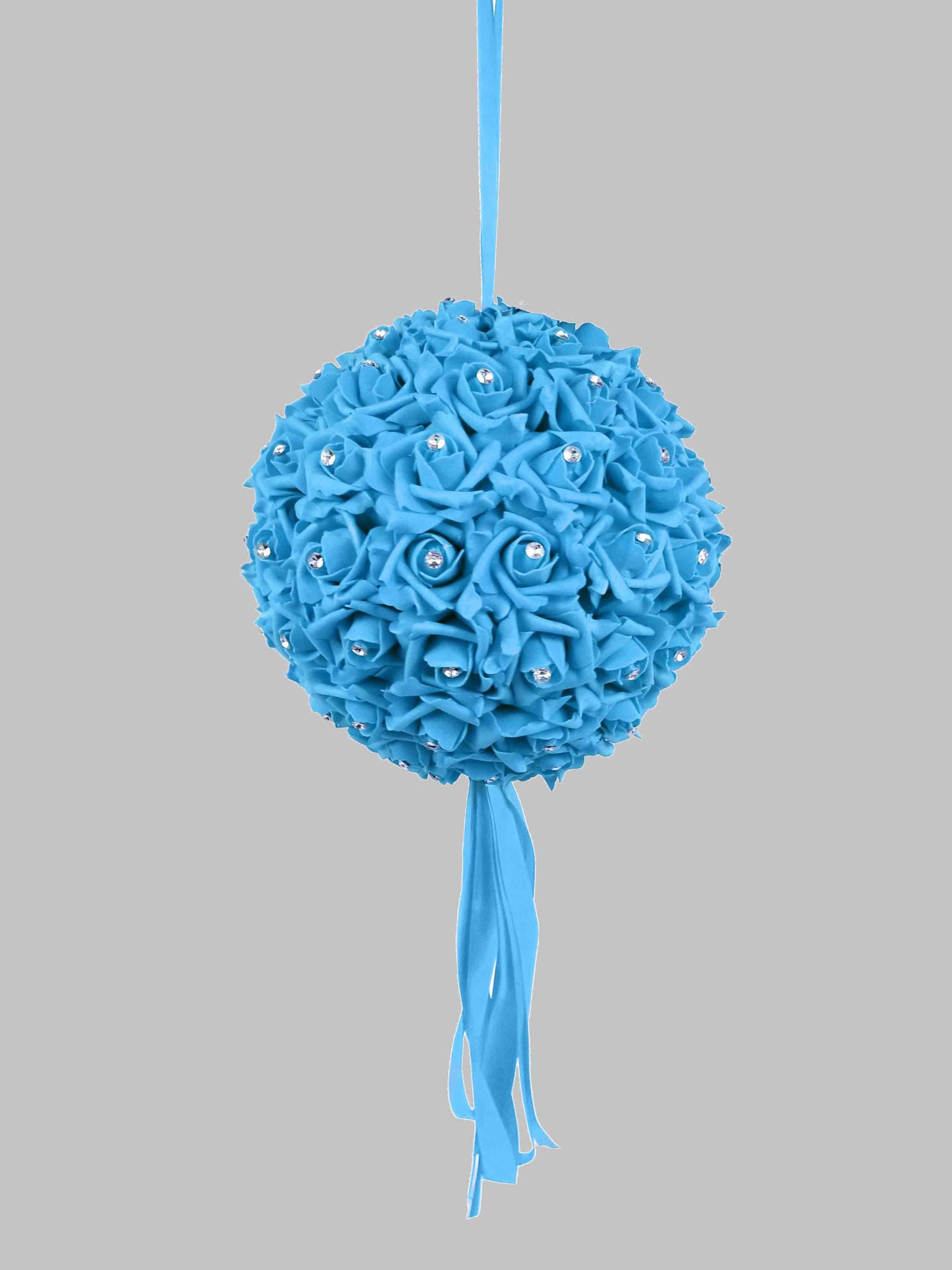 FFL2010 - 10" Foam Rose Pomander Kissing Ball Flower Ball with Embedded Crystals