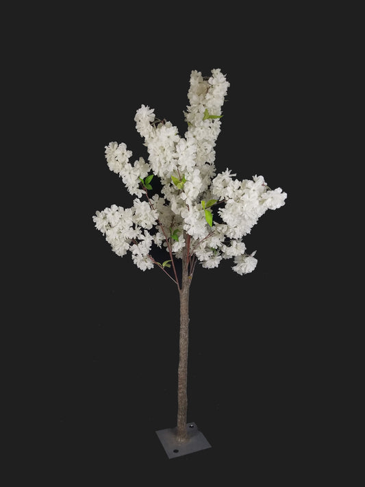 SLMB17-2 Cream Tall Artificial Cherry Bloom Tabletop Centerpieces Tree 54"