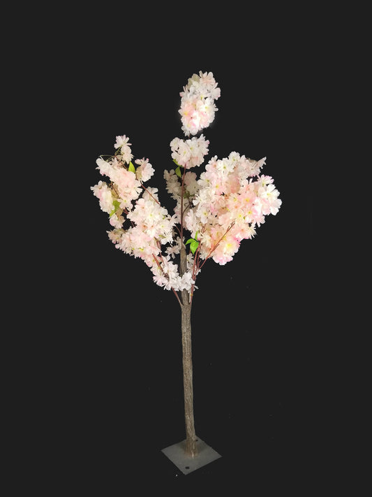 SLMB17-2 Pink Tall Artificial Cherry Bloom Tabletop Centerpieces Tree 54"