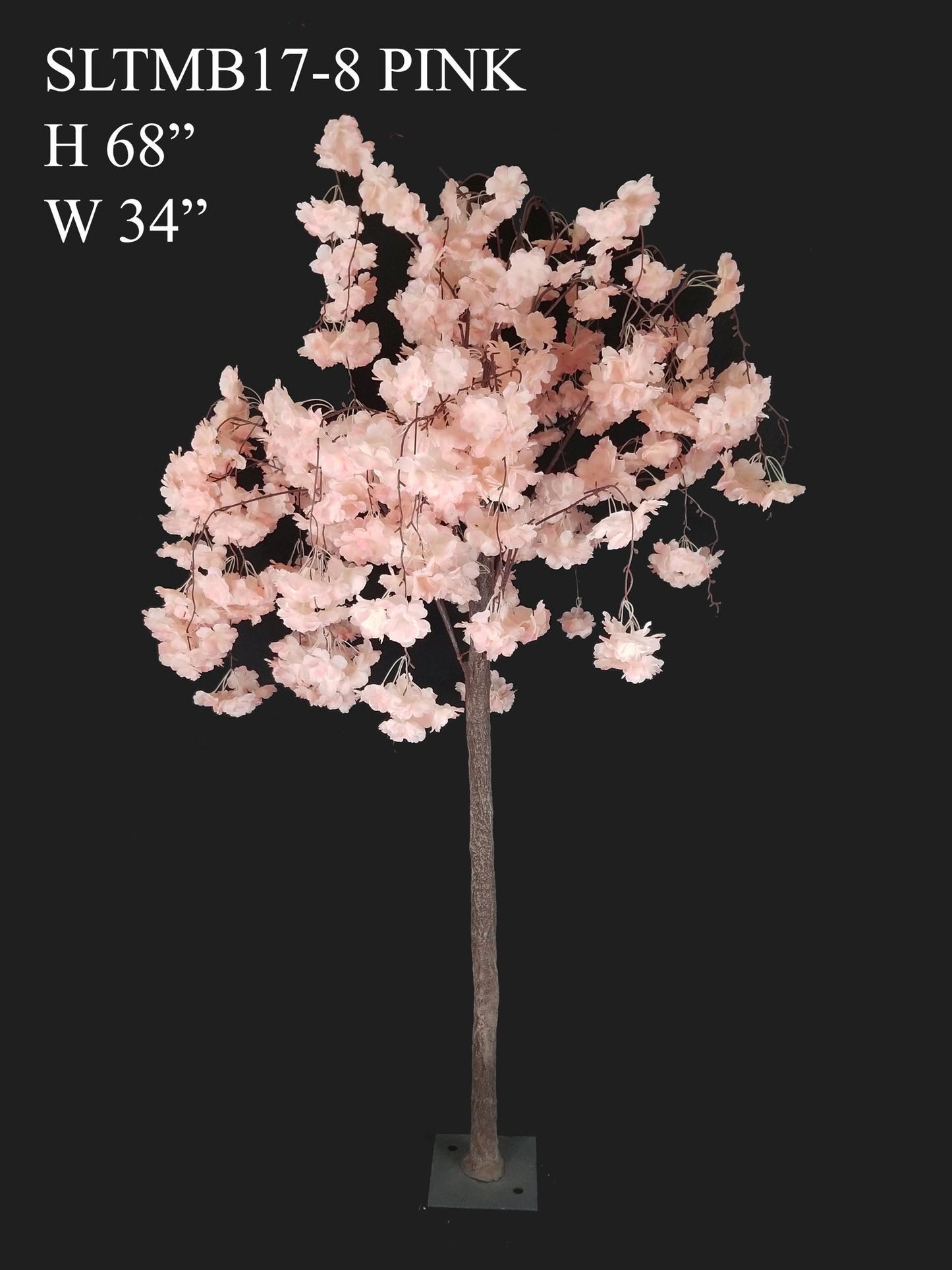 SLTMB17-8 Pink Tall Artificial Cherry Bloom Tabletop Centerpieces Tree 68"