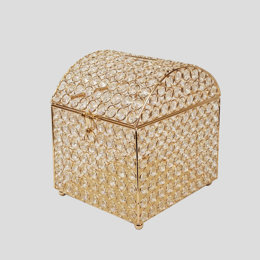 KK-21 Gold - Real Crystal Beaded Card, Money, Donation Box 9"