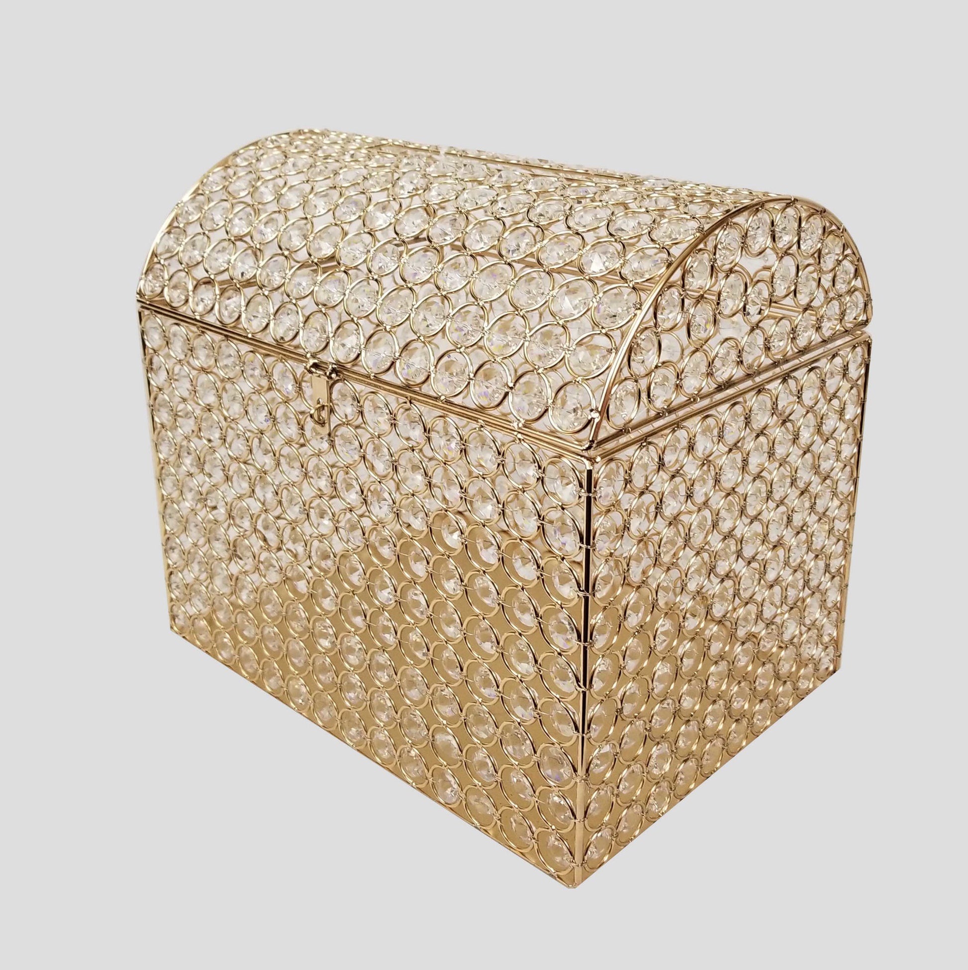 HBX-30 Gold - Real Crystal Beaded Card, Money, Donation Box 12"