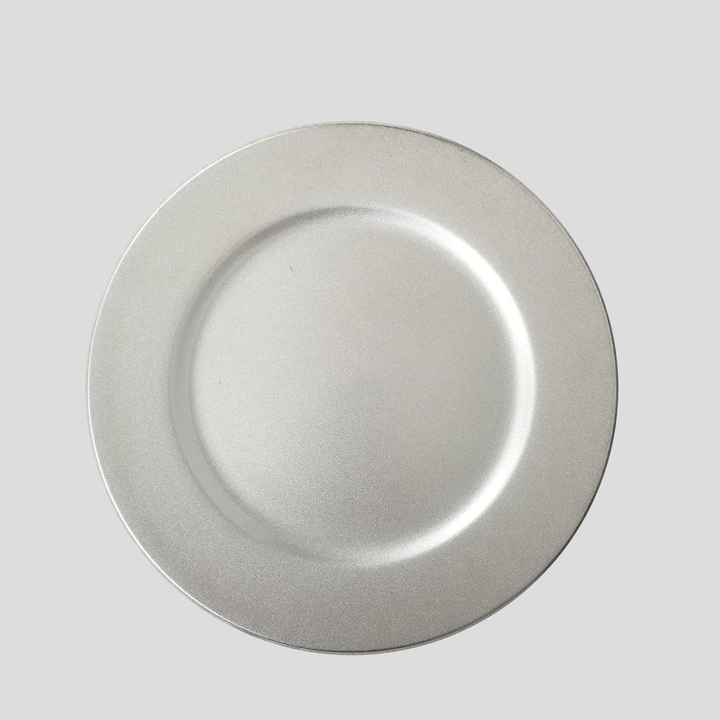 18166L SL - 13" Silver Round Acrylic Charger Plates