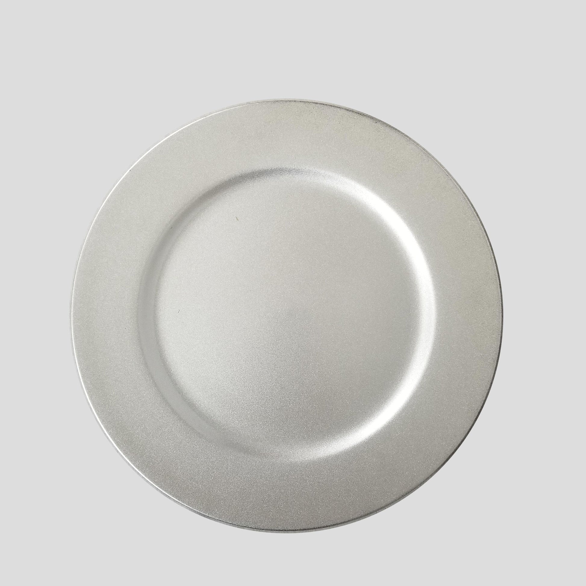 18166L SL - 13" Silver Round Acrylic Charger Plates