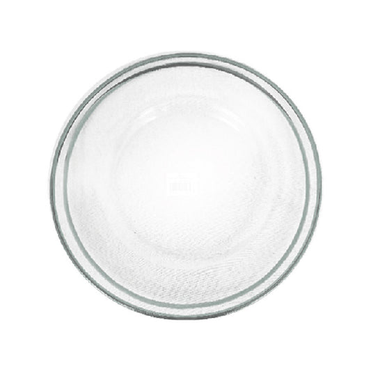 GP5430 SL - 13" Round Silver Double Ring Rimmed Glass Charger Plates